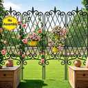 AMAGABELI GARDEN & HOME 4 Pack 47 x 16 Garden Trellis for Climbing Plants Outdoor Metal Garden Fencing Decorative Plant Trellis Vegetables and Rose Trellis for Ivy Cucumbers Black