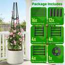 Garden Obelisk Trellis for Climbing Plants Outdoor, 63 Inch Height Adjustable Gardening Trellis, Steel Plastic Coated Plant Support for Indoor & Outdoor Multiple Climbing Plants(1PCS)
