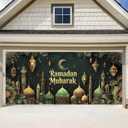 ANNA QUEEN Ramadan Mubarak Garage Door Banner 6x13FT, Islamic Mosque Moon Lantern Garage Door Cover, Large Outdoor Eid Ramadan Decoration Backdrop for Double Garage Doors, Home, Fence, Wall & Party Photo Booth (247)