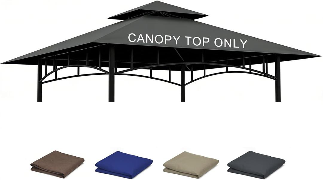 Grill Gazebo Replacement Roof, 5x8ft Outdoor BBQ Gazebo Canopy Cover, Double Tiered Grill Gazebo Replacement Roof for #L-GG001PST-F
