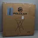 pollilar Cocktail Table 28in Portable Folding Bar Height Table, Compact Round High Top Plastic & Steel Bistro with Removable Legs, for Indoor Outdoor RV Patio Catering Parties Commercial Events-White