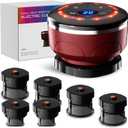 UBALANCE Cupping Kit for Massage Therapy, Cupping Therapy Set 6 Cups, Electric Smart Cupping Machine, 4 in 1 Negative Pressure Massager with 12 Modes for Fatigue Relief, Red