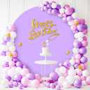 Babenest 7.2FT Purple Round Backdrop Cover, Two-Sided Spandex Circle Balloon Arch Stand Cover for Party Wedding Ceremony Birthday Baby Shower Anniversary Decoration