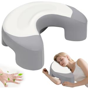Side Sleeper Pillow for Adults, Ergonomic Memory Foam Pillow with Arm Hole for Neck, Rotator Cuff & Shoulder Pain Relief, Knee Pillow Between Legs, Shoulder Pillow for Left & Right Side Sleeper(Silk)