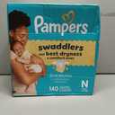 Pampers Swaddlers Diapers, Size 0 (up to 10 lbs), 140 Count, Absorbent, Keeps Baby Dry and Comfortable, Skin Safe Disposable Baby Diaper 