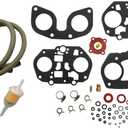 Carburetor Rebuild Kit with Fuel Filter Replacement for 36 40 45 48 Dellorto Drla Downdraft Carburetor