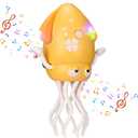 Magic Electric Dancing Octopus Toy with Led Light and Music,Automatic Evasion Crawling Dancing Octopus Musical Toys with Fishing Rod,Dancing Squid Toy Baby Must Have,Tummy Time Baby Toys,Yellow