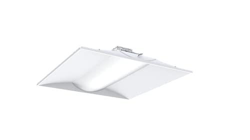 Lithonia Lighting 2x2 LED Troffer Light, Stack Switch LED Drop In Ceiling Light for Dropped Ceiling, 3000/4000/5000 Adjustable Lumens, 3500K/4000K/5000K Switchable Color Temperature, White