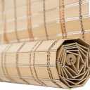 Bamboo Roller Shades for Windows PVC Roll up Blinds Outdoor Faux Custom Bamboo Blinds Weatherproof/Anti-UV/Privacy Light Filtering Roller Shades for Patio Porch 20-59" Wide