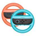 Juylay Steering Wheels for Nintendo Switch 2 JoyCon Controllers, Racing Wheels Accessories for Mario Kart World/8 Deluxe, Family Game Night Essentials (Blue & Orange, 2-Pack)