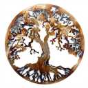 Tree of Life Metal Art, Large Wall Decor, 36 inches, Heat Colored