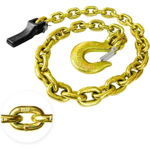 Grade 80 Trailer Safety Chain 36 Inch with 5/16'' Clevis Snap Hook and Retainer | 21,000 lbs Break Strength | Transport Chain for Towing (Yellow)
