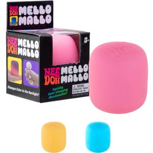 Schylling NeeDoh Mello Mallo - Sensory Toy with a Satisfying Dough Filling - Changes Color in The Sun - Ages 3 and Up - Color May Vary; One Per Pack