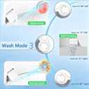Bidet Toilet Seat Riser with Handle Elongated, Raised 2.91inch, 3 Wash Mode No-Electric, Soft Close & Quick-Release, Adjustable Rubber Anti-Slip Pad, Top/Bottom Fixing, V-Shaped 18.5inch, PP White