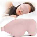 NEWVANGA Sleep Mask for Back and Side Sleeper, Block Out Light, Luxury Sleeping Eye Mask of 3D Night Blindfold, Zero Pressure Breathable Travel Eye Cover Pink