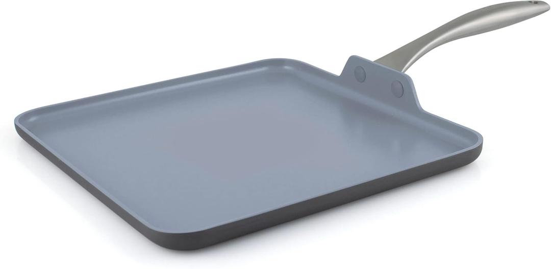 GreenPan Lima Hard Anodized 11 Square Griddle Pan, Ceramic Nonstick, PFAS-Free Nontoxic Pots and Pans, Oven & Broiler Safe, Stainless Steel Handle, Cookware for Eggs & Omelet, Gray GreenPan Lima Hard Anodized 11 Square Griddle Pan, Ceramic Nonstick, PFAS-Free Nontoxic Pots and Pans, Oven & Broiler Safe, Stainless Steel Handle, Cookware for Eggs & Omelet, Gray