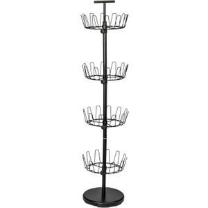 Household Essentials 4-Tier Shoe Storage Tree, Matte Black