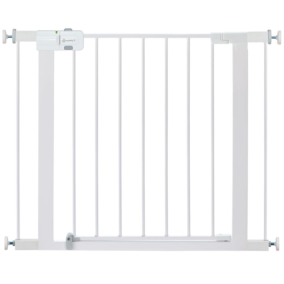 Safety 1st Easy Install Walk Thru Baby Gate for Doorway With Door, Dog Gates, Fits 29"-38", Easy Install 28" Tall, White