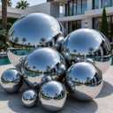 Inflatable Mirror Ball, Large Shiny Mirror Balls, 6PCS, Silver