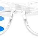 FONHCOO Progressive Multifocal Reading Glasses for Women Men, Anti Blue Light Computer Readers with Spring Hinges (Clear)