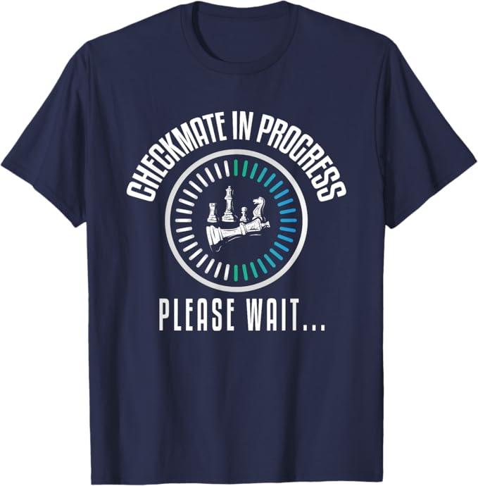 Funny Chess Player Board Game - Chess T-Shirt (Navy Blue, Black)