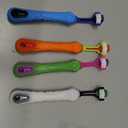 TIHOOD Three Sided Pet Toothbrush Dog Brush Addition Bad Breath Tartar Teeth Care Dog Cat Cleaning Mouth (Blue,Orange,purplr and White)
