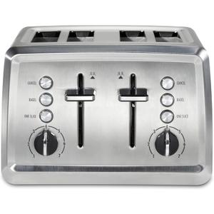 Hamilton Beach 4 Slice Toaster with Extra-Wide Slots, Bagel Setting, Toast Boost, Slide-Out Crumb Tray, Auto-Shutoff & Cancel Button, Stainless Steel (24798)