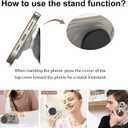 AUROX for MagSafe Phone Grip, Magnetic Phone Grips, Expandable Collapsible Mobile Phone Grip Stand Holder with Kickstand for Magsafe Stand Compatible for iPhone 17 16 15 14 13 Series,Transparent Black