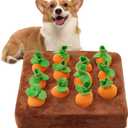 Interactive Dog ToysCarrot Snuffle Mat for Dogs Plush Puzzle Toys 2 in 1 Non-Slip Nosework Feed Games Pet Stress Relief with 12 Carrots