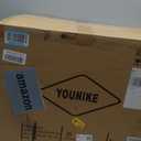 YOUNIKE Black Bar Stools Set of 2 Compact Modern Swivel Barstools, Adjustable Counter Height Bar Stools Faux Leather Upholstered Bar Stool with Hollow Back for Kitchen Island