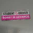 5pcs Student Driver Magnet, Cute Pink Student New Driver Magnetic Car Magnet Please Be Nice Trying My Best Decal Reflective Bumper Sticker Rookie Safety Novice Beginner Warning Sign for Car Learner