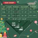 8 x Christmas Dog Bandanas Naughty & Nice Idea Funny Holiday Stocking Pet Scarf Gifts - On The Naughty List and I Regret Nothing, Solid Green, Extra Large Breed, 75lbs+