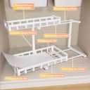 Under Sink Organizer 2 Pack, Metal Large Capacity 2-Tier Sliding Cabinet Storage Rack, Heavy-Duty Rust-Resistant Steel Frame, Holds 50 lbs Each, Adjustable Height 1216", 14"D x 11"W for Home, White