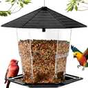 Jealoeur Bird Feeders for Outdoors Hanging Bird Feeder Wild Birds Seed, Black