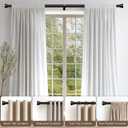 Lootkell Black Curtain Rods for Windows 48 to 84 Inches Adjustable Heavy Duty 1" Diameter Window Curtain Rod with Decorative Finials for Outdoor Farmhouse Bedroom Kitchen Living Room