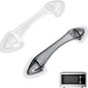 2Pcs Universal Microwave Door Handle Replacement Fits Most Microwave Ovens Replace for Samsung General Electric GE Handle Repair Part Fit with Hotpoint Microwave Replaces (1pcs Clear & 1pcs Black)