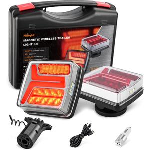 Nilight Magnetic Trailer Towing Light Kit 2PCS 58LED Wireless Tow Rechargeable Rear Stop Turn Running Lights for 10-30V Trailers Trucks RVs Vans Boats Nilight Magnetic Trailer Towing Light Kit 2PCS 58LED Wireless Tow Rechargeable Rear Stop Turn Running Lights for 10-30V Trailers Trucks RVs Vans Boats