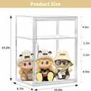 Acrylic Display Case for Collectibles, Clear Storage Bin with 3 Adjustable Layers and 1 Removable Divider, Stackable Clear Storage Box with Magnetic Door for Figures, Home or Office,Large