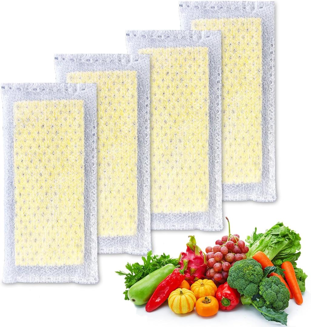 4 Pack Replacements for Frigidaire PureAir PK-2 Produce Keeper Plus FRPAPK2RF; Antioxidant Filter Compatible with CrispSeal Plus Gallery Models: GRMC2273BF, GRMC2273BD, GRMG2272BF, GRMC2273CF02