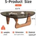 Modern Glass Coffee Table, Mid Century Small Coffee Table, Coffee Table for Living Room,Suitable for Bedroom Living Room Reception Office Tables (Walnut/Grey, Small)