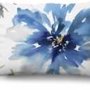 Americanflat 20x14 Throw Pillow with Premium Polyester - Decorative Pillows for Home Decor - Stylish Pillows for Couches, Bedrooms and Chairs - White and Indigo