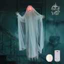 Halloween Hanging Ghosts 6FT White Ghost Ghost for Halloween Outdoor Decorations Front Yard Porch Patio Lawn Garden Trees Party Dcor and HolidayWithout Battery