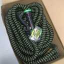 Flexi Hose with 8 Function Nozzle, 75FT - Lightweight Expandable Garden Hose, No-Kink Flexibility, 3/4 Inch Solid Brass Fittings and Double Latex Core - Black and Green