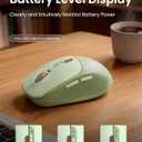 SEUNKWANG EWEADN Q5 Wireless Mouse, BT & 2.4G Computer Mice with Visible Battery Indicator, 1600 DPI, Rechargeable Bluetooth Mouse, 6 Button Portable Silent Computer Mouse for Laptop/PC/Mac - Green