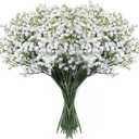 Babys Breath Artificial Flowers,18 Pcs Gypsophila Real Touch Flowers for Wedding Party Home Garden Decoration White