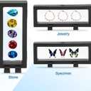 uxcell 4 Pcs 3D Floating Display Case, 7.1 x 2.8 x 0.8 Inch Floating Frame Display Holder Stand, Transparent PE Jewelry Storage Box, Black