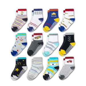Evercute Toddler Girls Grip Socks 12 Pack Boys Non Slip Socks for Kids Anti Skid