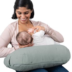 Boppy Nursing Pillow, Cotton Muslin Ergonomic Breastfeeding Support Pillow