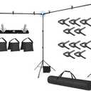 Julius Studio [Enhanced Heavy Duty] 20.1 x 8 ft. (W x H) Backdrop Stands, 300 Degree Crossbar Rotatable Angle Adjustable Double Dual Crossbar Extender Mount, Strong Background Support, JSAG794