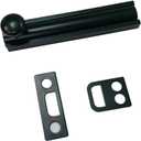 QCAA Solid Brass Surface Bolt, 3", Matte Black, 1 Pack, Made in Taiwan